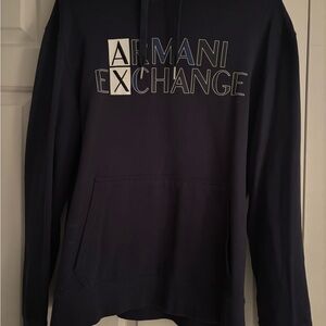 Armani Exchange Men's Dark Blue Hoodie